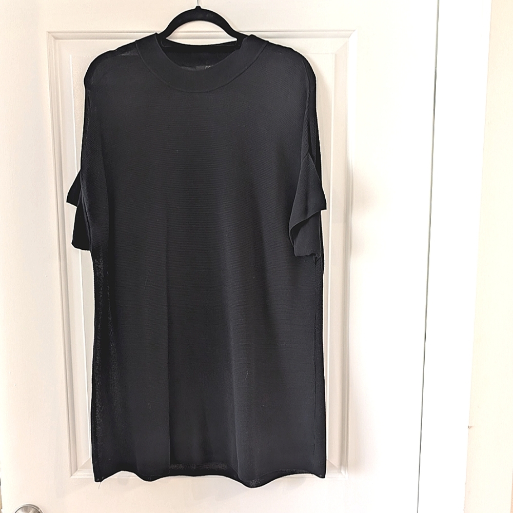 COS Short Sleeve Black Lightweight Sheer Tee/Sweater - Good Used Condition - SzM
